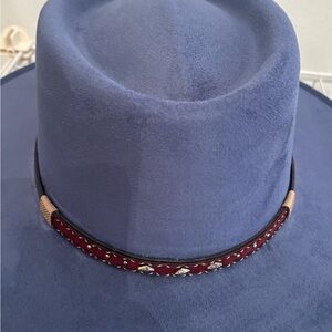 Republic of Texas hat Blue Wide-Brim Hat with leather Band